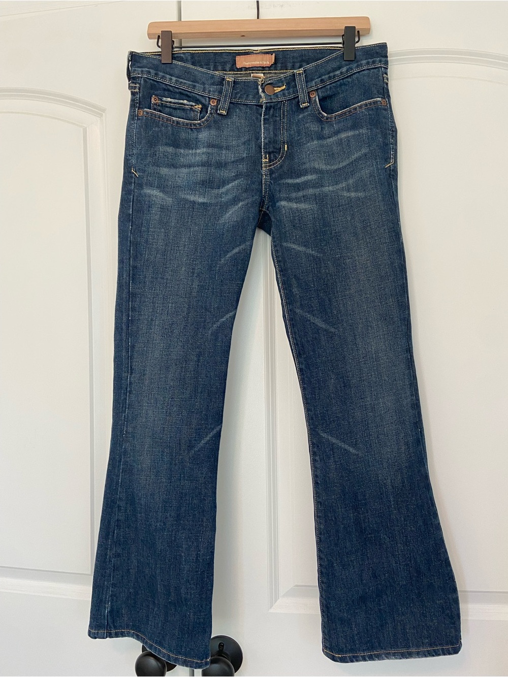Vintage Y2K Abercrombie & Fitch Low Rise Bootcut Jeans 100% Cotton 4 Short Dark